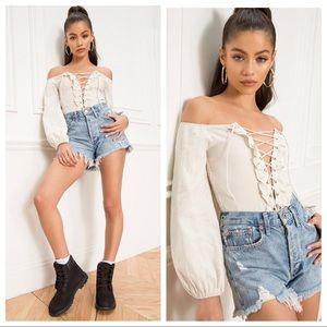 Lulu Lace Up Body Suit